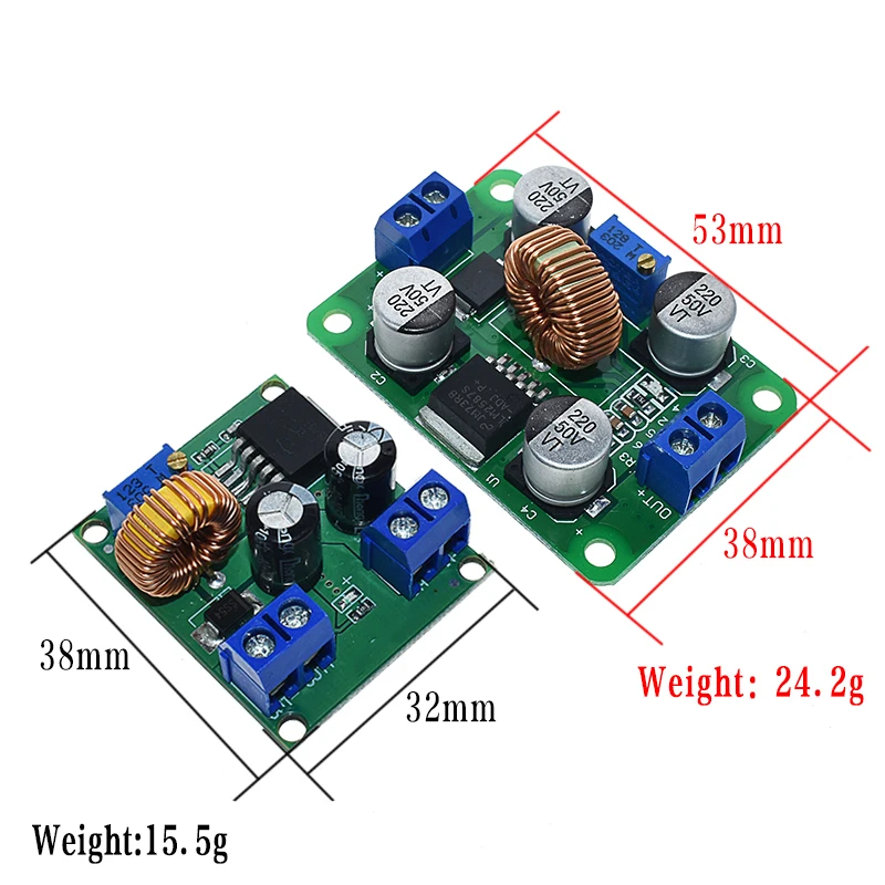 Placa reguladora de voltaje para Arduino, convertidor de 5V, ajustable, 5A, LM2587, DC-DC, 3V-30V a 4V-40V, módulo de fuente de alimentación Step Up