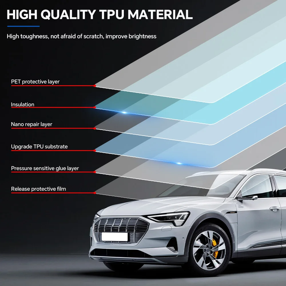 Folia ochronna lakieru TPU 8.5Mil do AUDI E-TRON 2019-2023, wstępnie przycięta, PPF Bra, zestaw przezroczysty na karoserię, odporna na zarysowania osłona