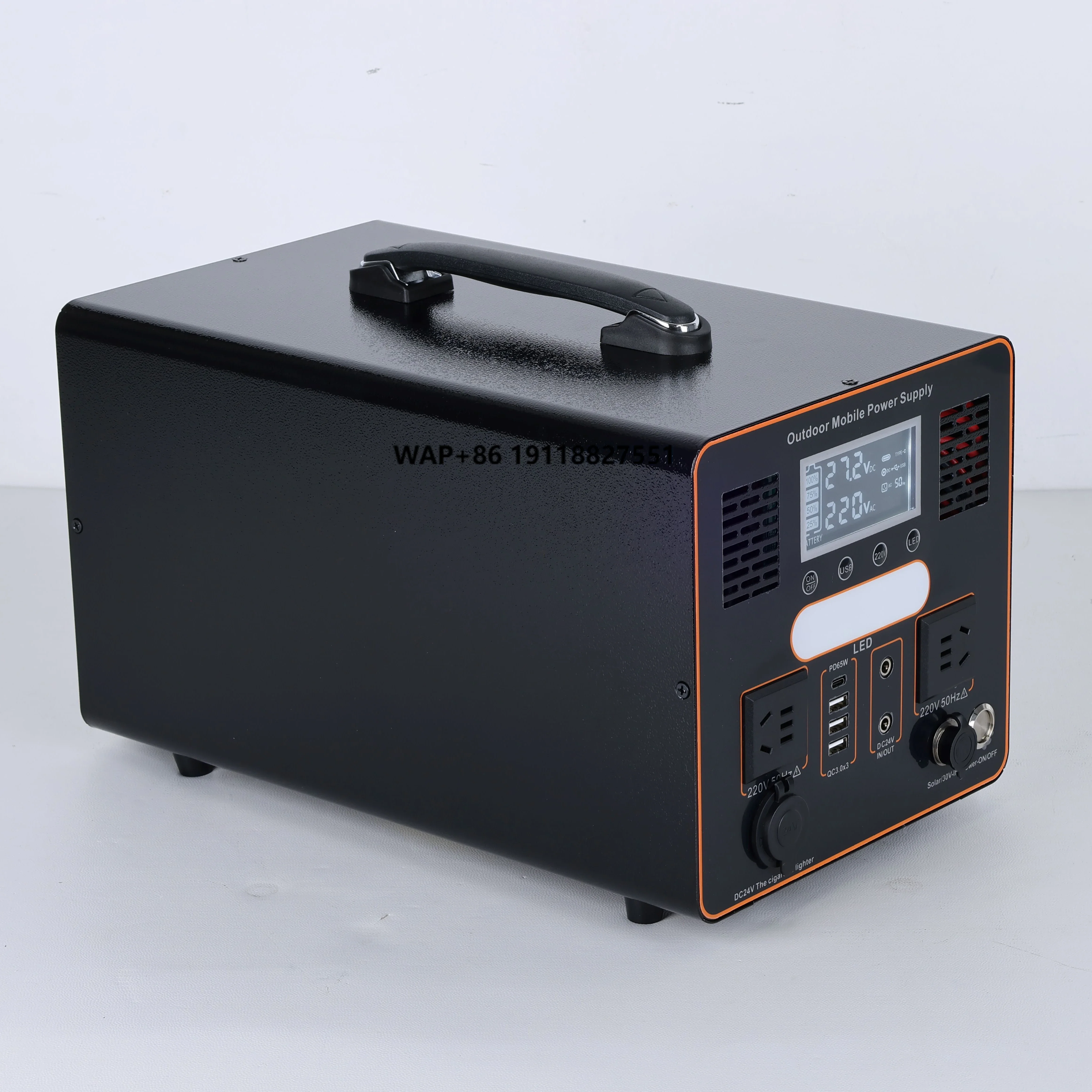 

Custom portable 1000 watt solar generator Lifepo4 lithium battery power station outdoor emergency power supply