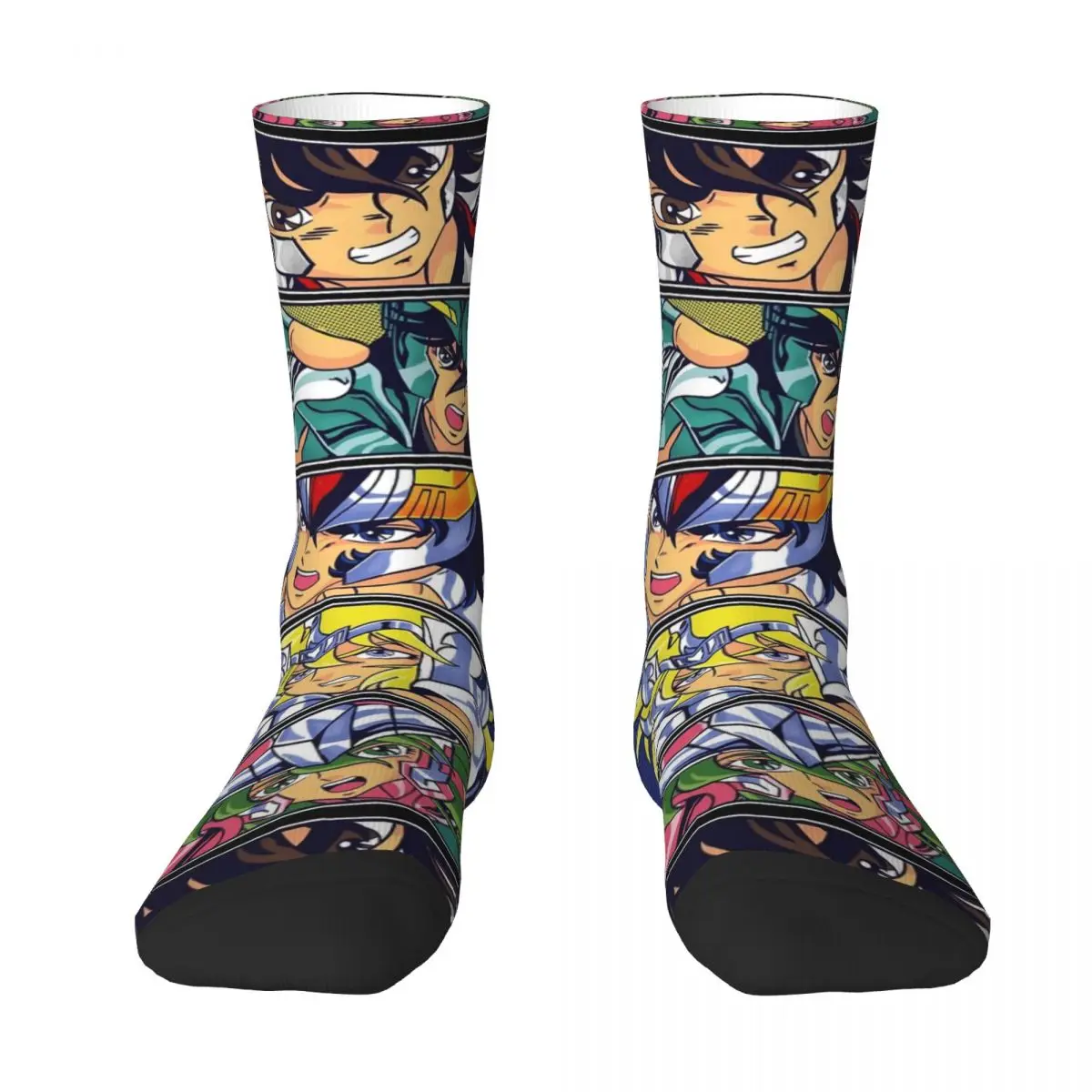 Knights Of The Zodiac Socks Spring Stockings Elegant Men Medium Soft Socks Design Running Anti Bacterial Socks