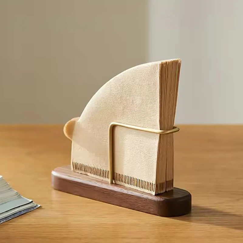Wooden Coffee Filter Holder Stand For Paper Filter Storage Rack For Fan Shape Paper Home Coffee Accessories Barista Tools