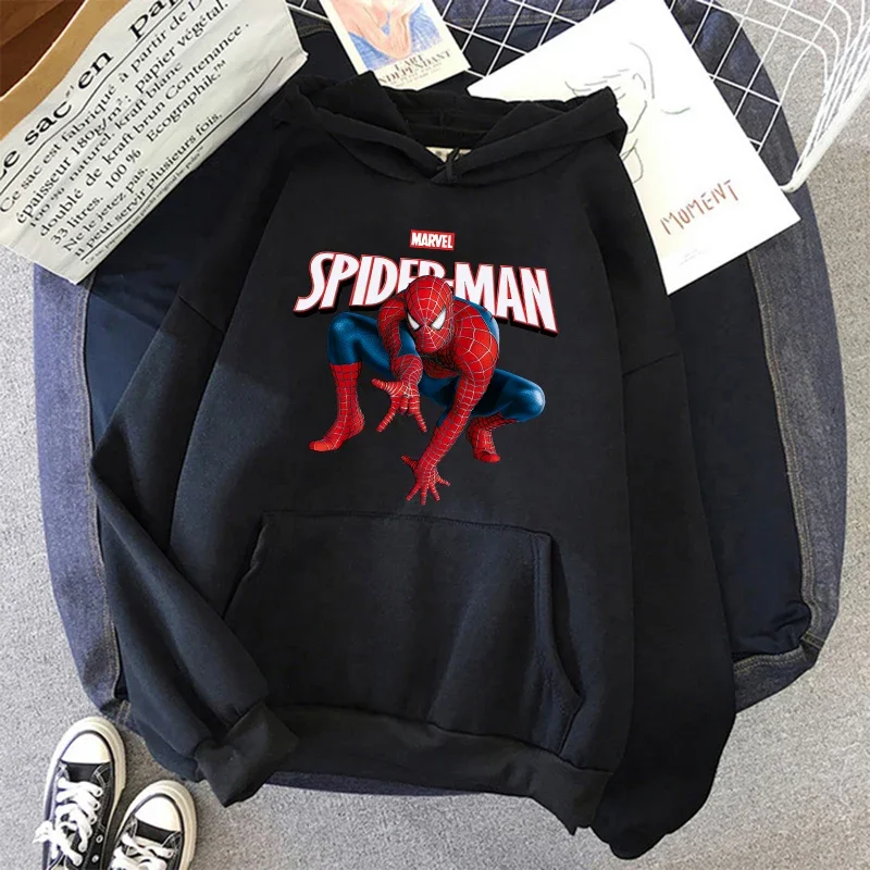 Anime Sweatshirts Spiderman Hoodie Funny Cartoon Sweatshirt Kawaii Cute Super Hero Spider Man Hoodies Unisex Harajuku Graphic