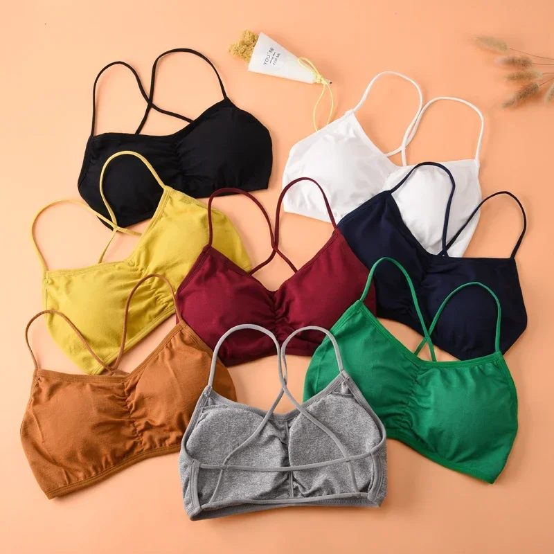 Damski krótki top damski zakrętka tubki bezszwowa bielizna krótki biustonosz Backless Intimates seksowna bielizna sportowe usztywniane biustonosze