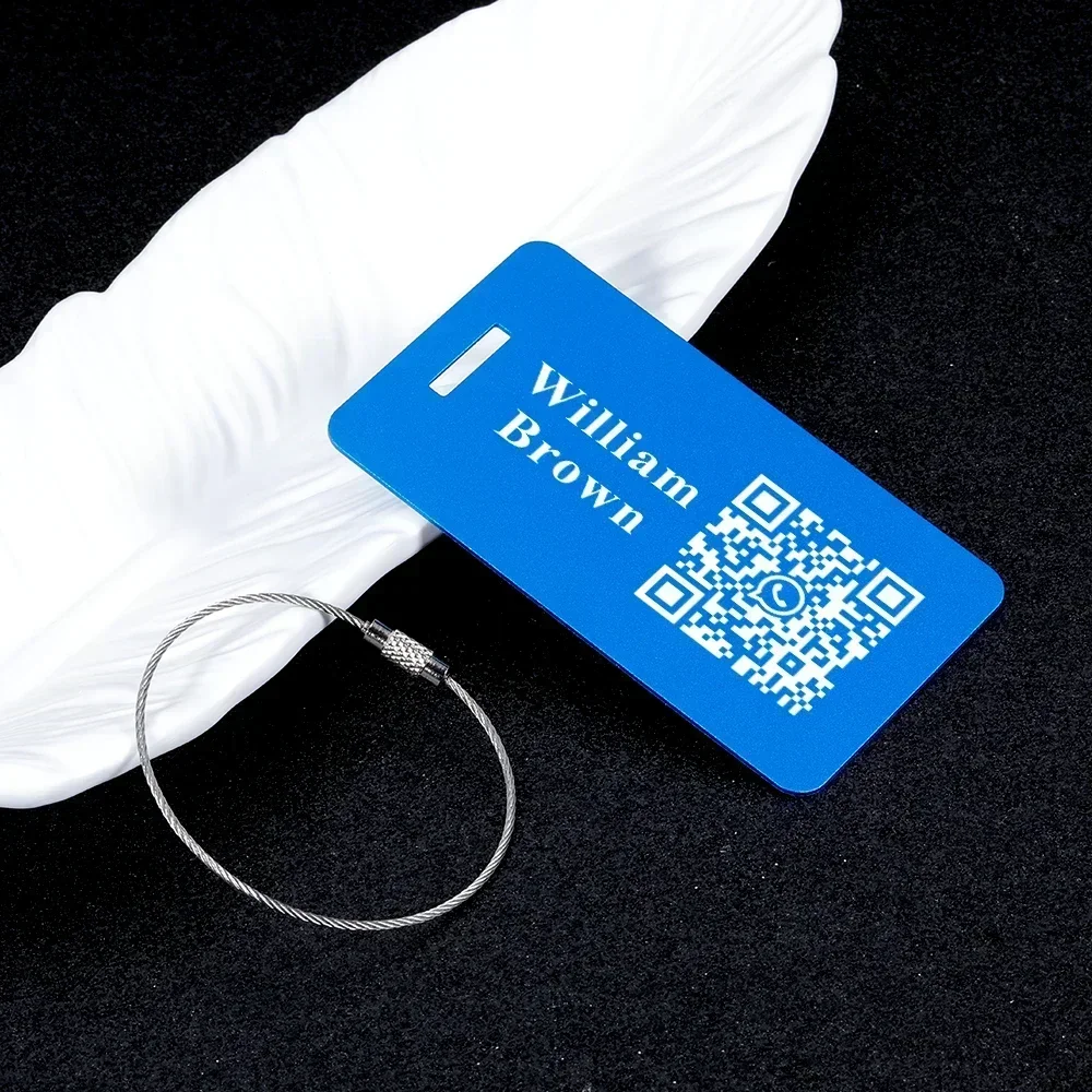 3pcs Personalized QR CODE Luggage Tags Laser Reusable Travel Accessories Metal Portable Fashion Baggage Boarding Tag Suitcase ID