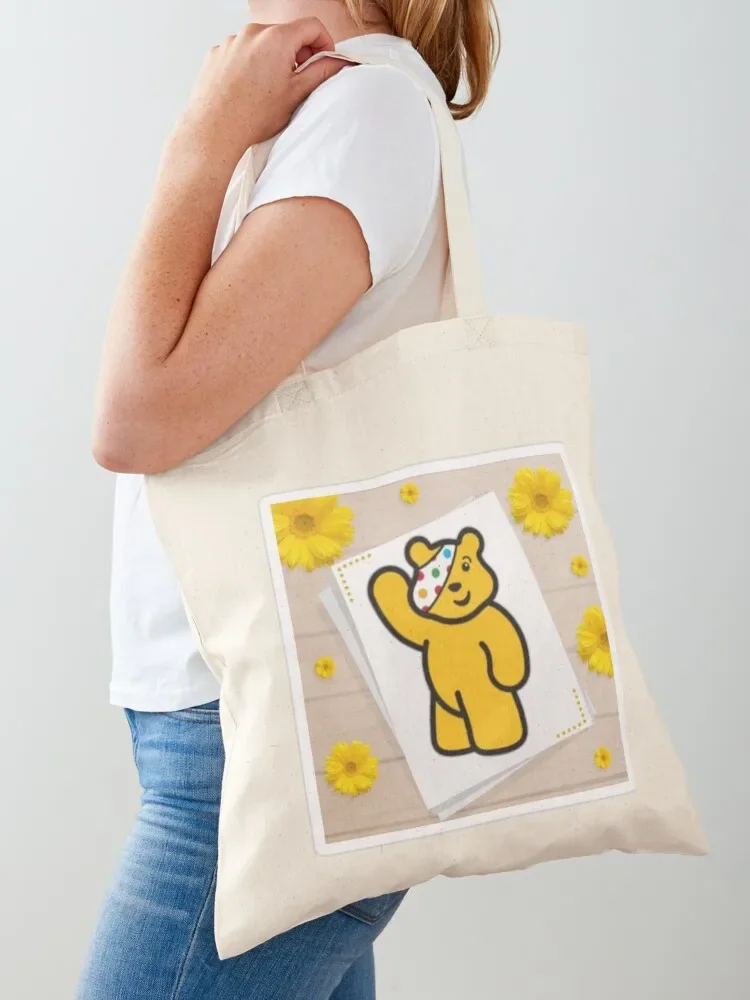 tesco pudsey bear Tote Bag shopping bags foldable large size bags Fabric bag woman shopping bag