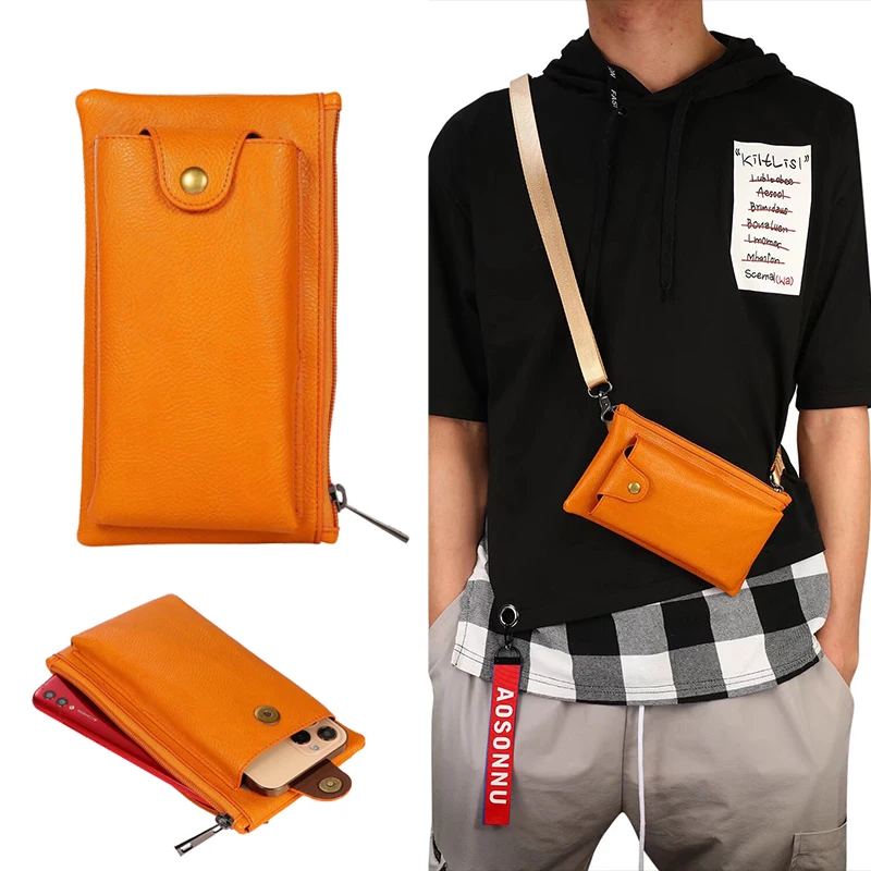 

Universal Mobile Phone Pouch For iPhone 15 14 13 12 Samsung Huawei Xiaomi Smartphone Men Women Small Shoulder Bag Travel Pouch