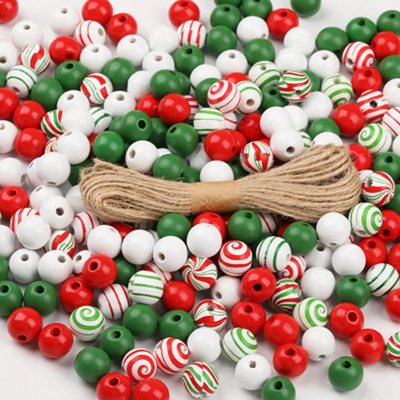 حبات عيد الميلاد للحرف اليدوية الخشبية مجوهرات عيد الميلاد قلادة صنع عدة الديكور زخرفة احتفالية للأنشطة النساء الفتيات #5