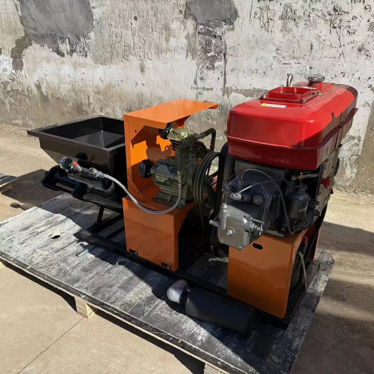 Customized 18P Electric-start Diesel-powered Mortar Sprayer Is Suitable For Small Home Construction Sites And Indoor Spraying Ap