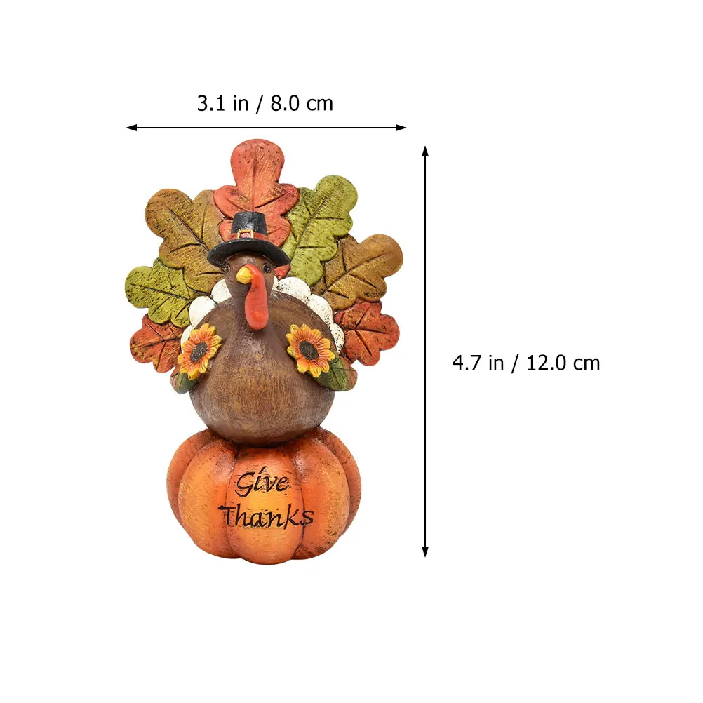 

Thanksgiving Resin Decoration Mini Figurine nament Table Kitchen Living Room Fall Decor Pumpkin Turkey Home Accessories Display