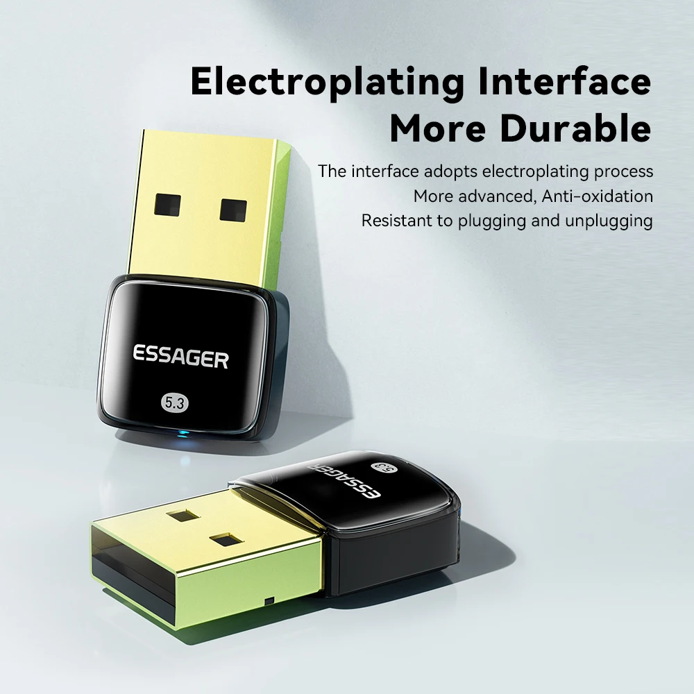 Essager-Adaptador Dongle USB para alto-falante PC, mouse sem fio, fone de ouvido, teclado, música, receptor de áudio, transmissor, 5.3, 5.0