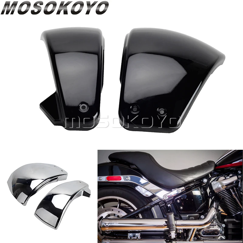 Motorcycle Gloss Black Side Battery Covers For Harley Softail Street Bob FXBB FXBBS Deluxe FLDE Heritage Classic FLHC 114 FLHCS