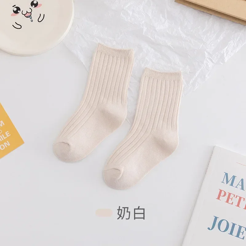 Korean Newborn Baby Girls Socks Comfort Cotton Child Newborn Socks Kids Boy Leg Warmer for Four Season Baby Clothes Accessories