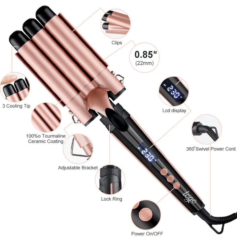 5-1 Multifunctional automatic hair curling iron with interchangeable head accessories and styling straightening comb