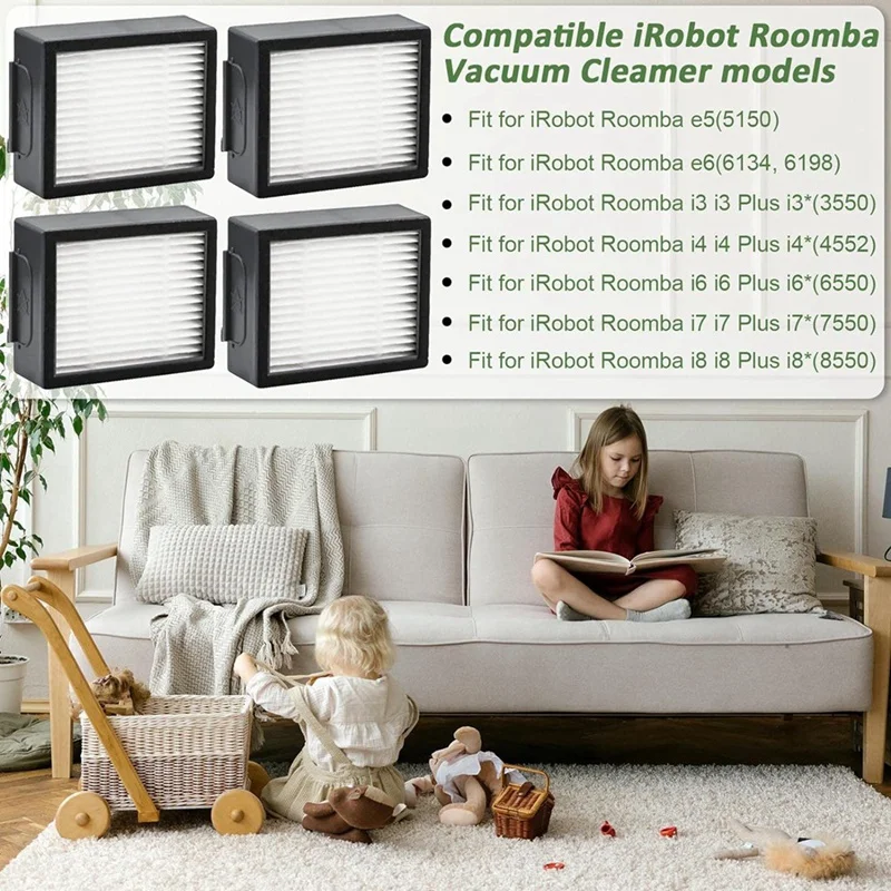 Hepa Filters Onderdelen Voor Irobot Roomba E I & J Serie I7 I7 +/Plus I3 I3 + I4 I6 I6 + I8 I8 + E5 E6 E7 Stofzuigerfilter