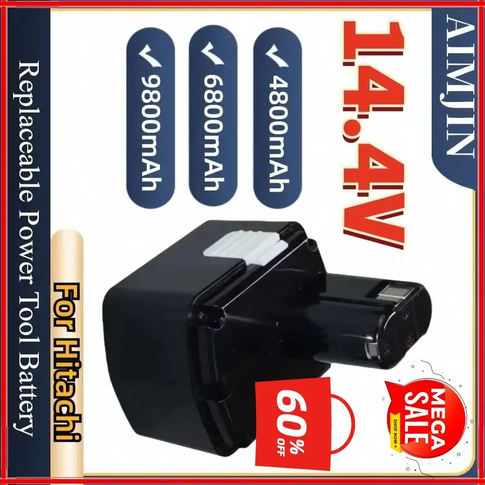

For Hitachi Rechargeable battery EB1414S EB14B EB1412S 14.4V NI-CD 4.8/6.8/9.8/12.8Ah EB14S DS14DL DV14DL CJ14DL DS14DVF3
