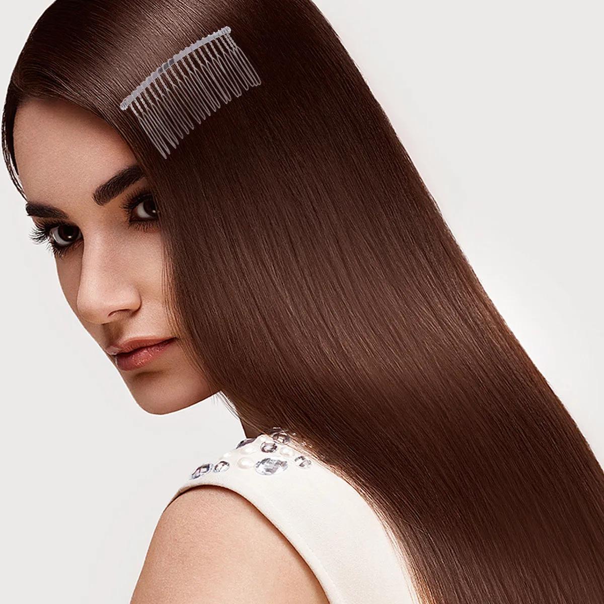 20Pcs Iron Insertion Comb Minimalist Elegant Hairpin Lightweight Non-Slip for Long Hair Women Daily Use Wedding Event DIY