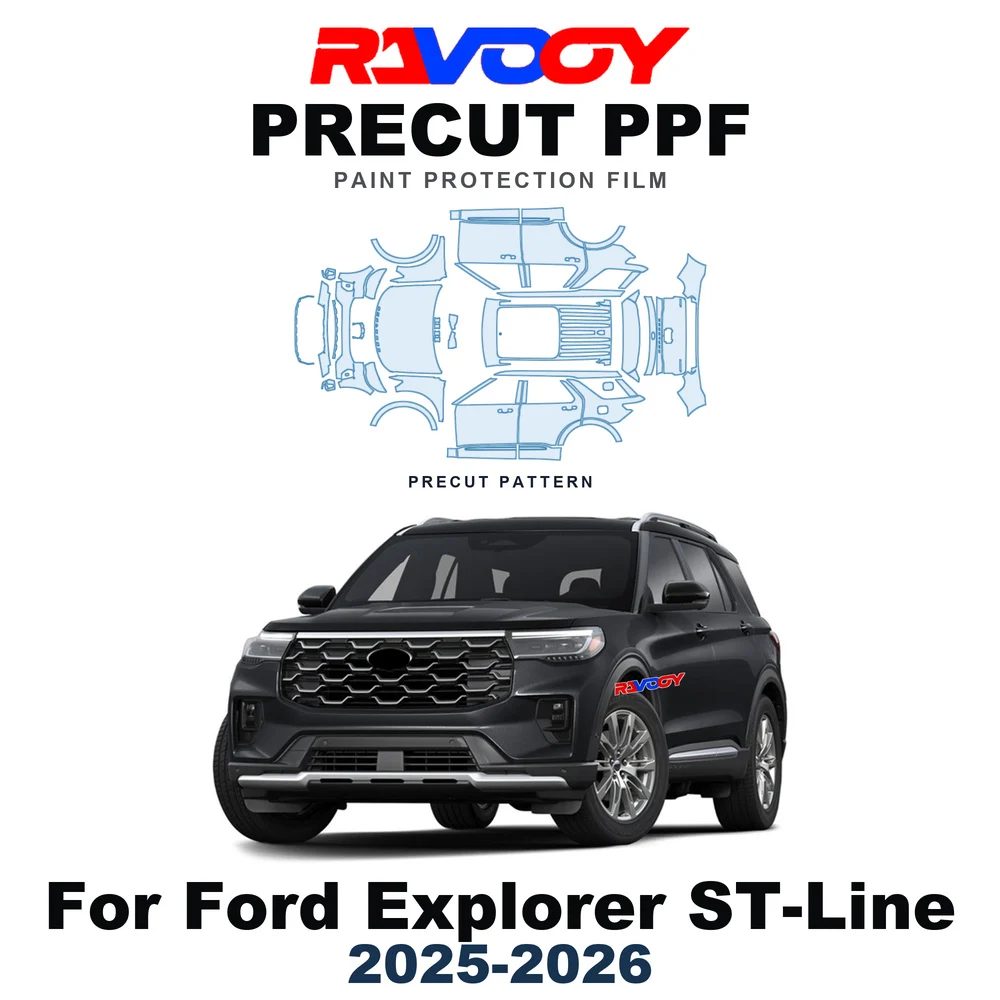 Precut PPF For Ford Explorer ST-Line 2025-2026 8.5mil TPU Paint Protection Film Hood Bonnet Bumper Headlight Self-Healing Roof