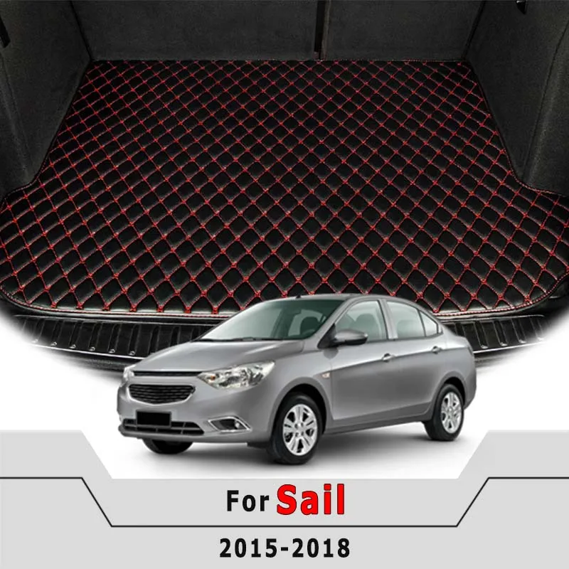 Car Trunk Mats Fit For Chevrolet For Sail 2018 2017 2016 2015 Trunk Liner Cargo Accessories Automobiles Waterproof