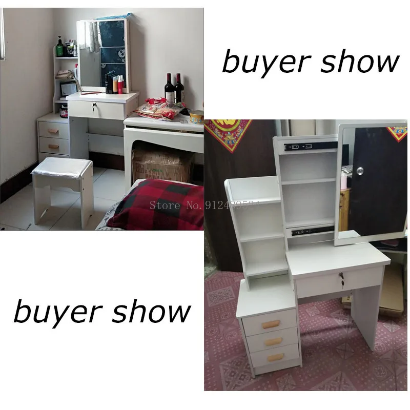 Meja Rias Putih Minimalis Modern Baru Meja Rias dengan Kursi Loker Cermin Lemari Terpadu Meja Rias Meja Rias Putih