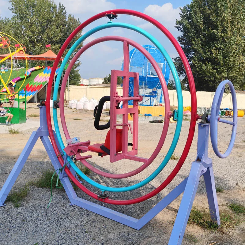 

Portable human gyroscope ride Adult amusement park equipment Space ring ride
