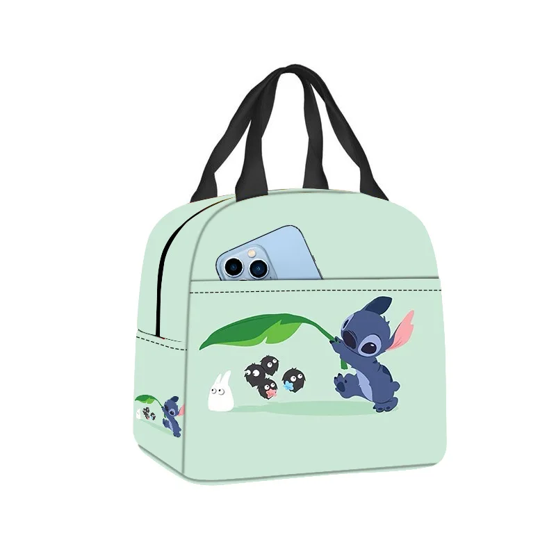 Stitch Lunch Bag Waterproof Insulation Bag Student Office Worker Lunch Bag Aluminum Foil School Bag Mochila