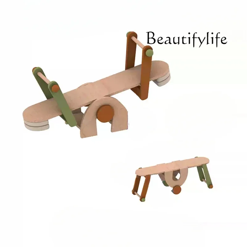 Seesaw bench balance seesaw indoor double solid wood bench shoe changing bench