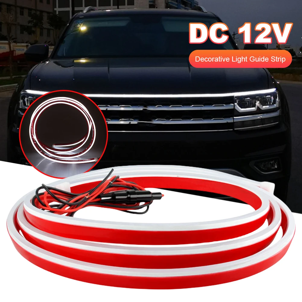 

Super Bright Led 12V Car Hood Daytime Running Light Strip Atmosphere Backlight Scan Lighting Decoration Auto Ambient Neon Lamps