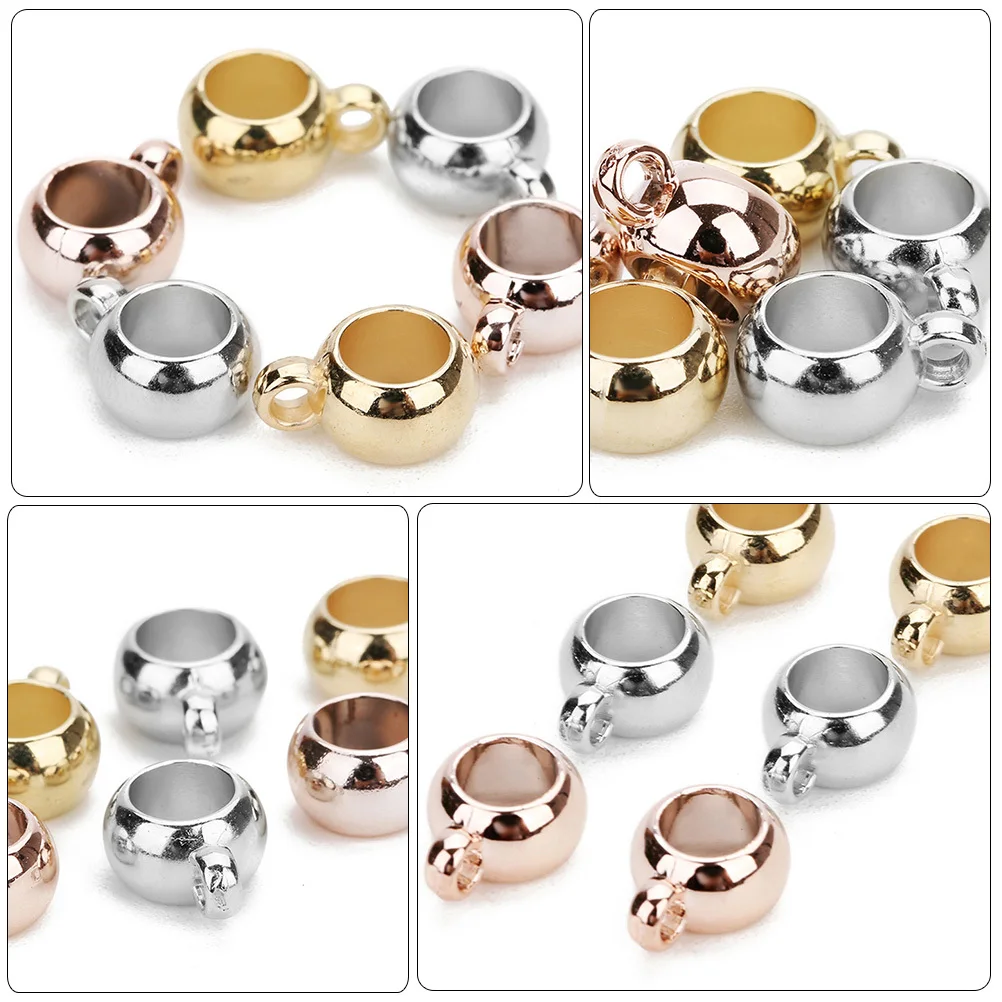 

200 Pcs Pendant Accessories Hanging Charm Large Hole Bead Jewelry Making Beads Tube Charms Bulk Ccb
