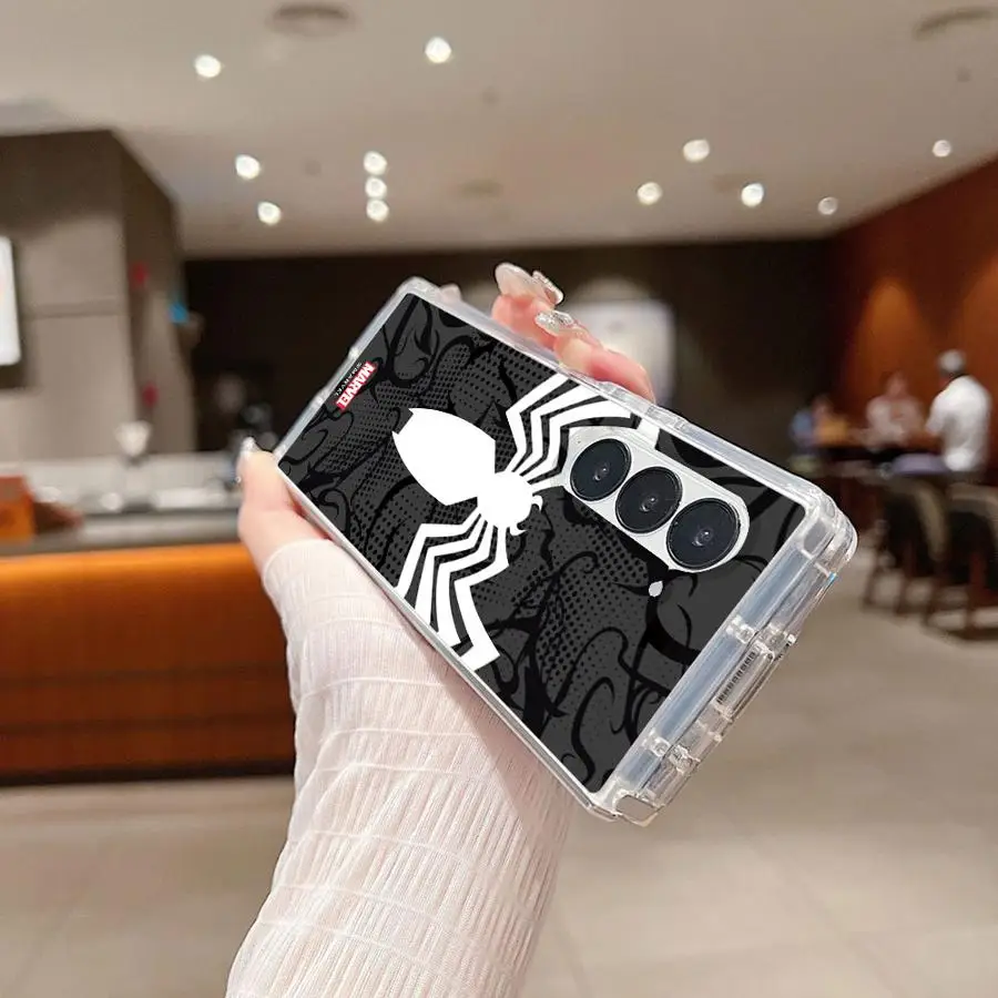 Back Phone Cover Case for Samsung Galaxy ZFold5 Z Fold 7 6 5 4 3 ZFold6 ZFold4 ZFold7 ZFold3 Marvel Spider Man Venom Logo