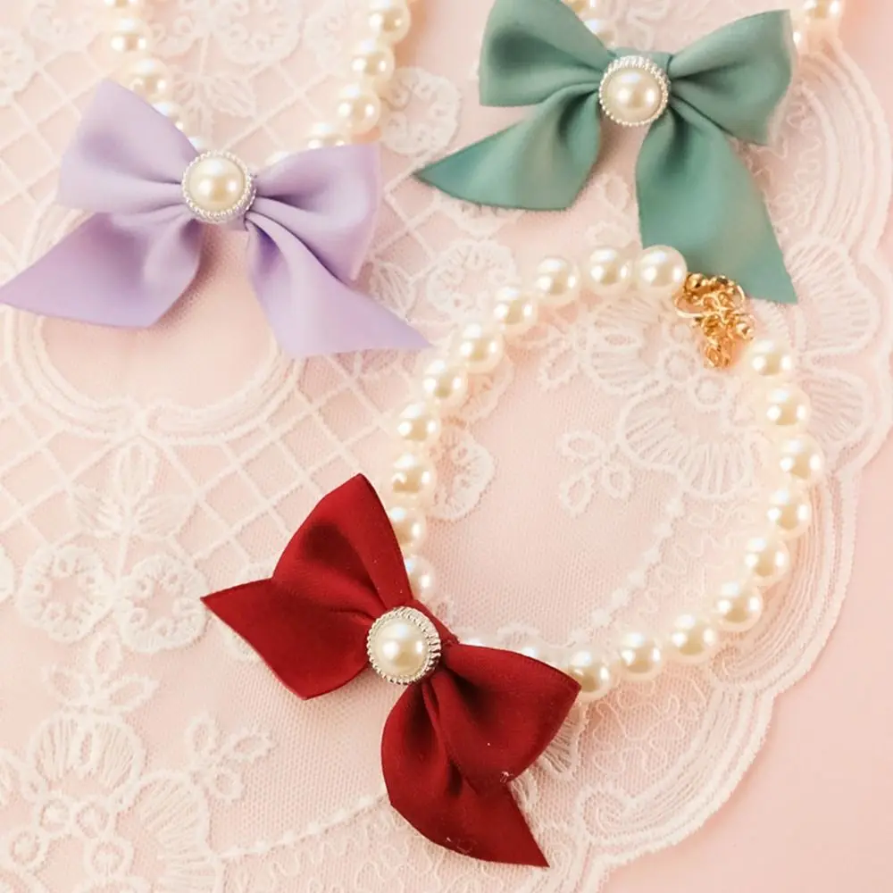 

Lovely Bow Pet Accessories Kitten Puppy For Dogs Cats Dress Up Cats Collar Dog Necklace Pet Collar Dog Leash