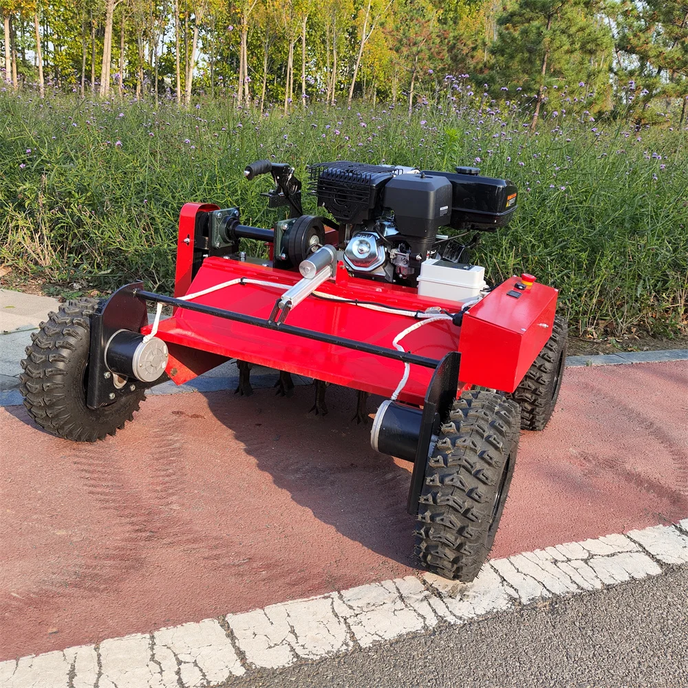 Robot Tondeuse à Gazon Électrique avec Télécommande Professionnelle, Roue Zéro Tournant, Fourniture Directe d'Usine