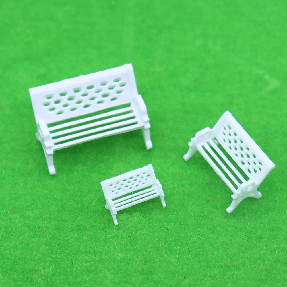 5 pçs cadeiras de jardim em miniatura modelo abs plástico parque banco brinquedos arquitetura construção paisagem diy fazendo para diorama