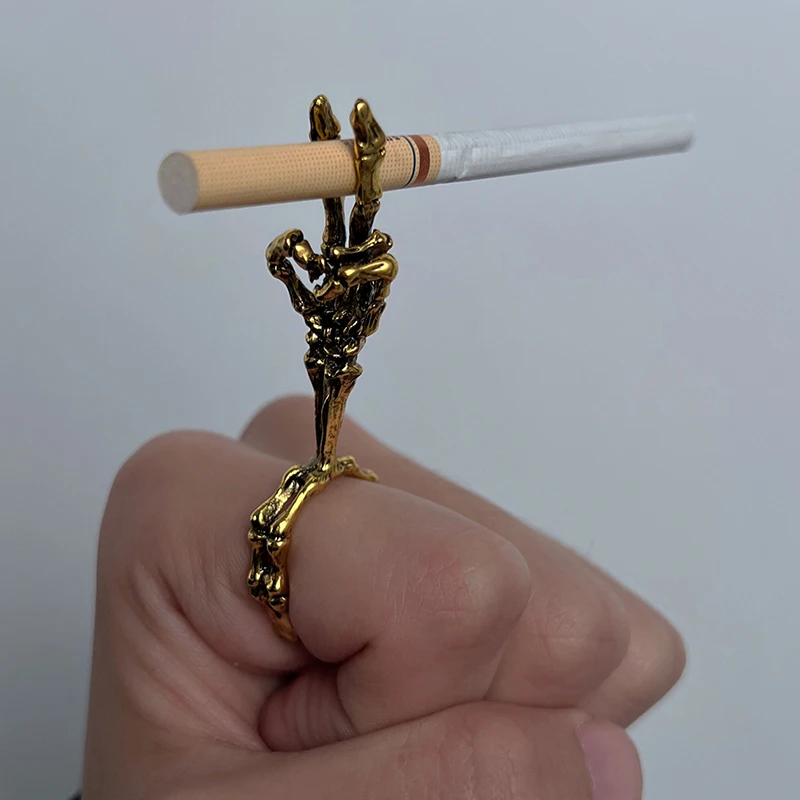 S Vintage Personality Cigarette Holder Ring Of Cigarette Holder Bracket Rings For Men Party Jewelry