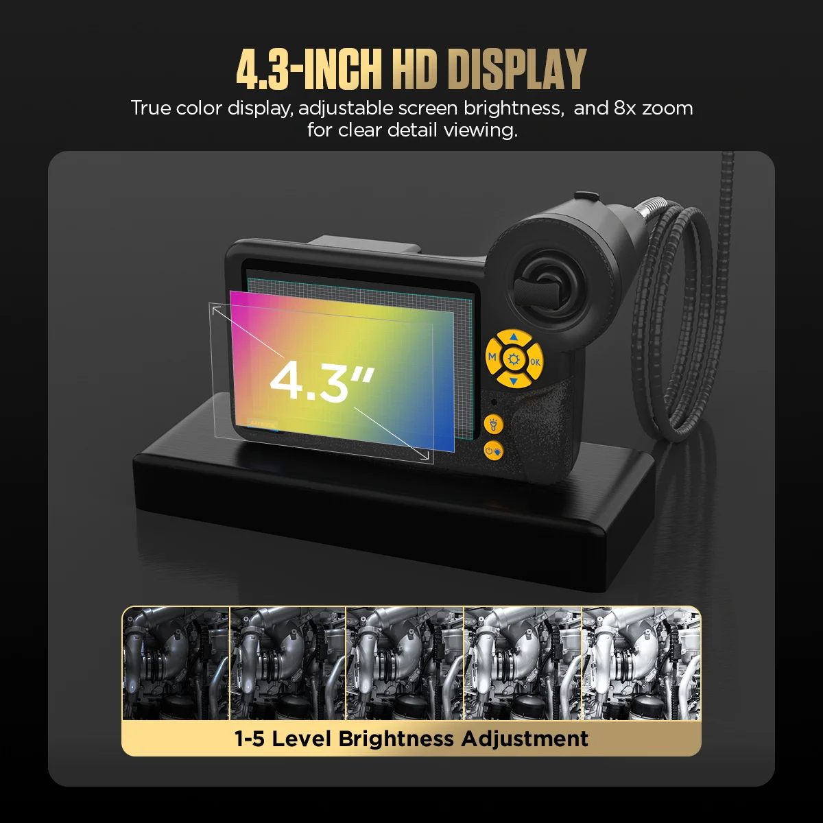 AUTOOL Dual Lens SVB403 Industrial Full HD Endoscope Flexible Snake Scope Borescope Camera