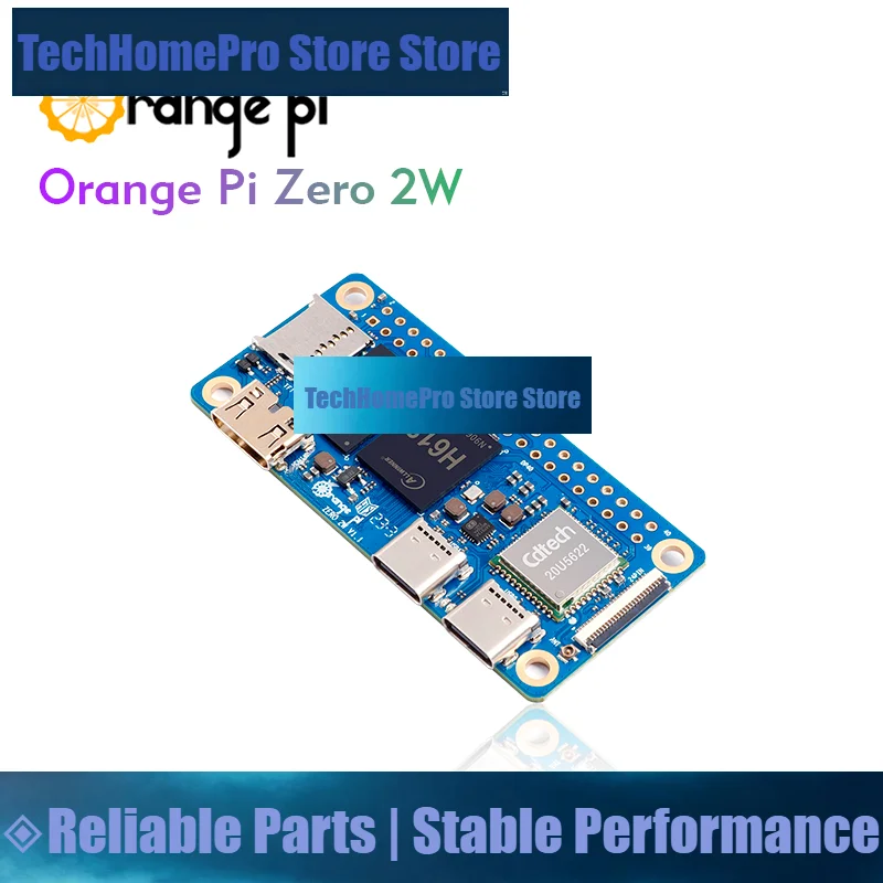 TechHP Orange Pi Zero 2W Single Board Computer 1.5GB RAM DDR4 Allwinner H618 WiFi-BT Orange Pi Zero 2 W Development Board Zero2