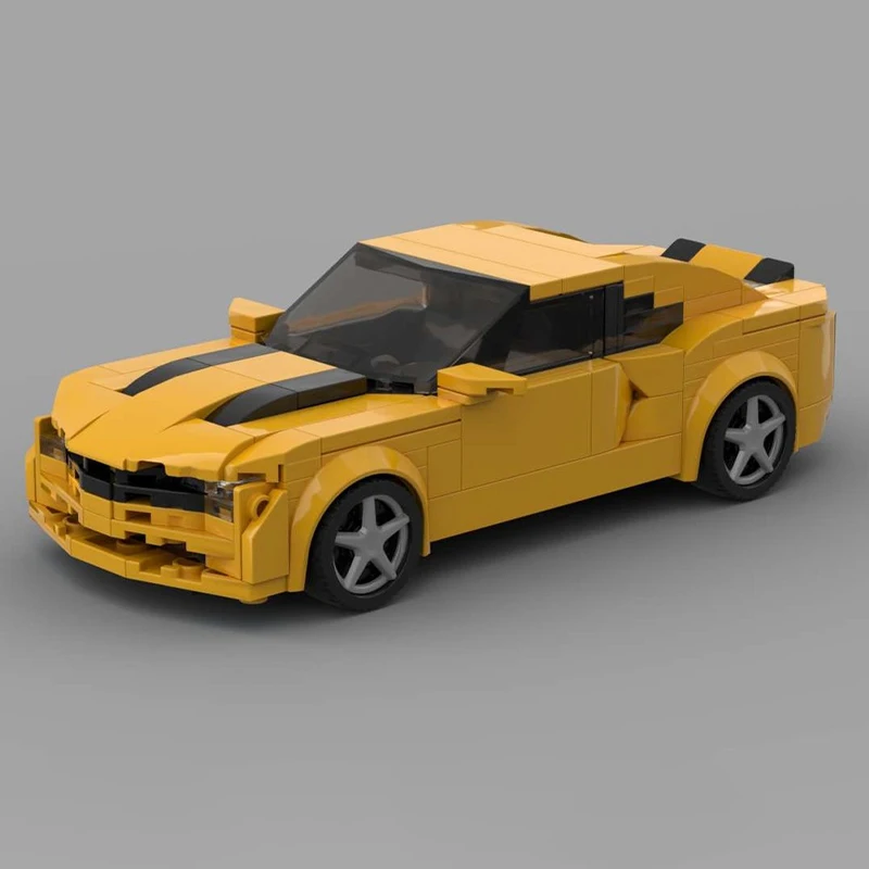 329pcs MOC Classic Vehicle Camaro SS 5th Generation Bumblebee Racing Series Model Building Blocks Castle Adventure Pro Toy Gift