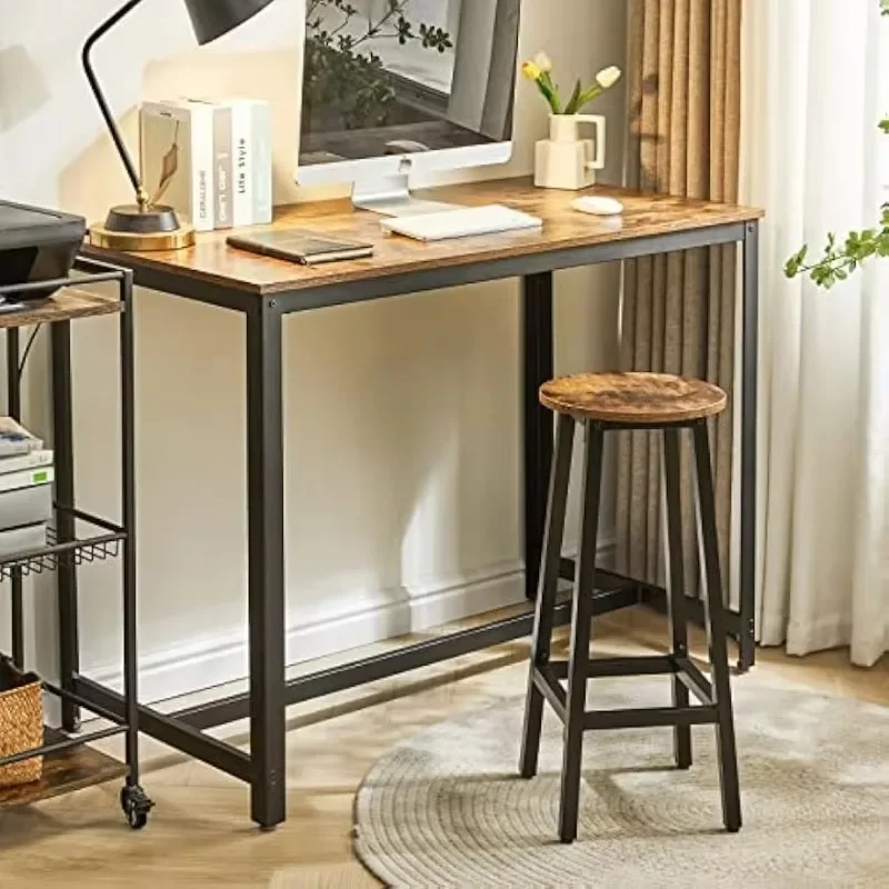 

Bar Chairs with Footrest, Inch High Seat, Backless Dining Counter Stools, Industrial Kitchen Breakfast Stools