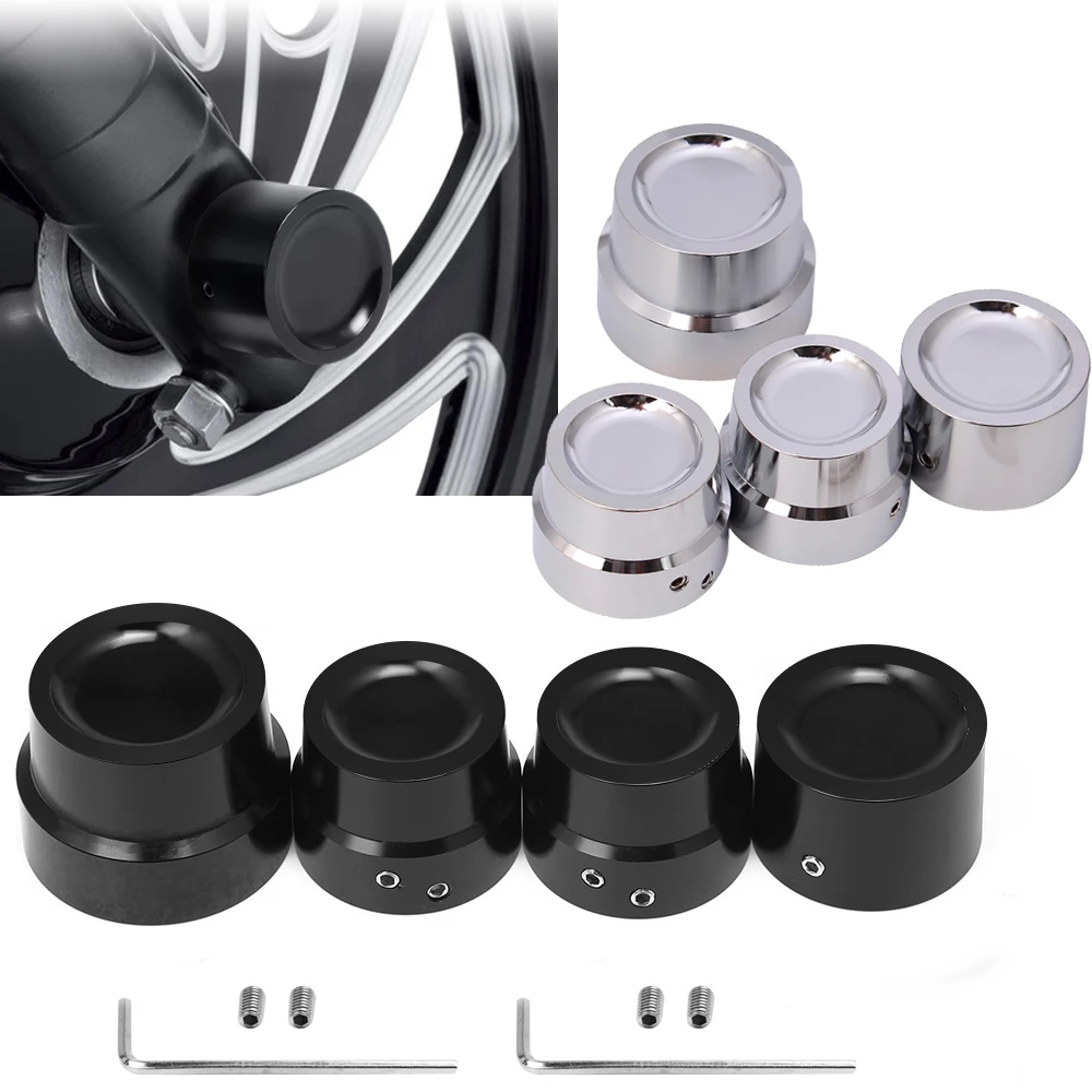 2pcs/4pcs Motorcycle Front & Rear Axle Nut Covers Caps For Harley Sportster XL883 XL1200 Dyna Street Bob Touring Road King V-Rod