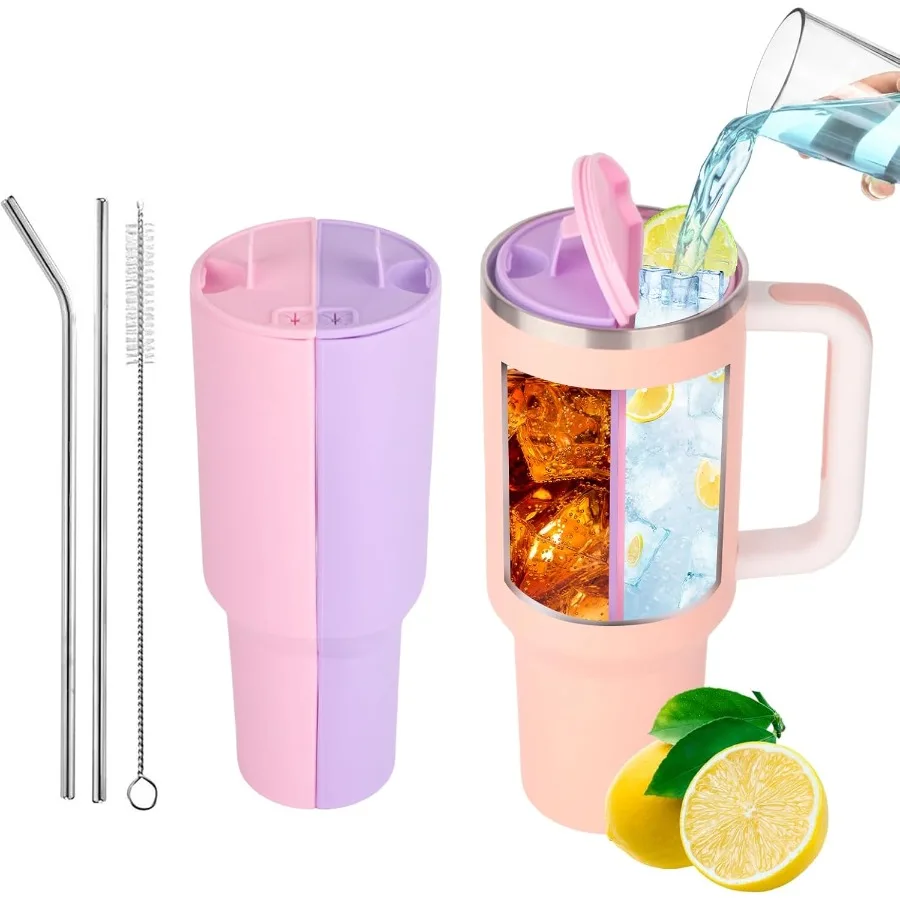 

Разделитель чашек 2 в 1, сепаратор для напитков, силиконовый вкладыш, совместимый с чашкой, аксессуары на 40 унций, пищевой материал, легко чистящаяся Folda