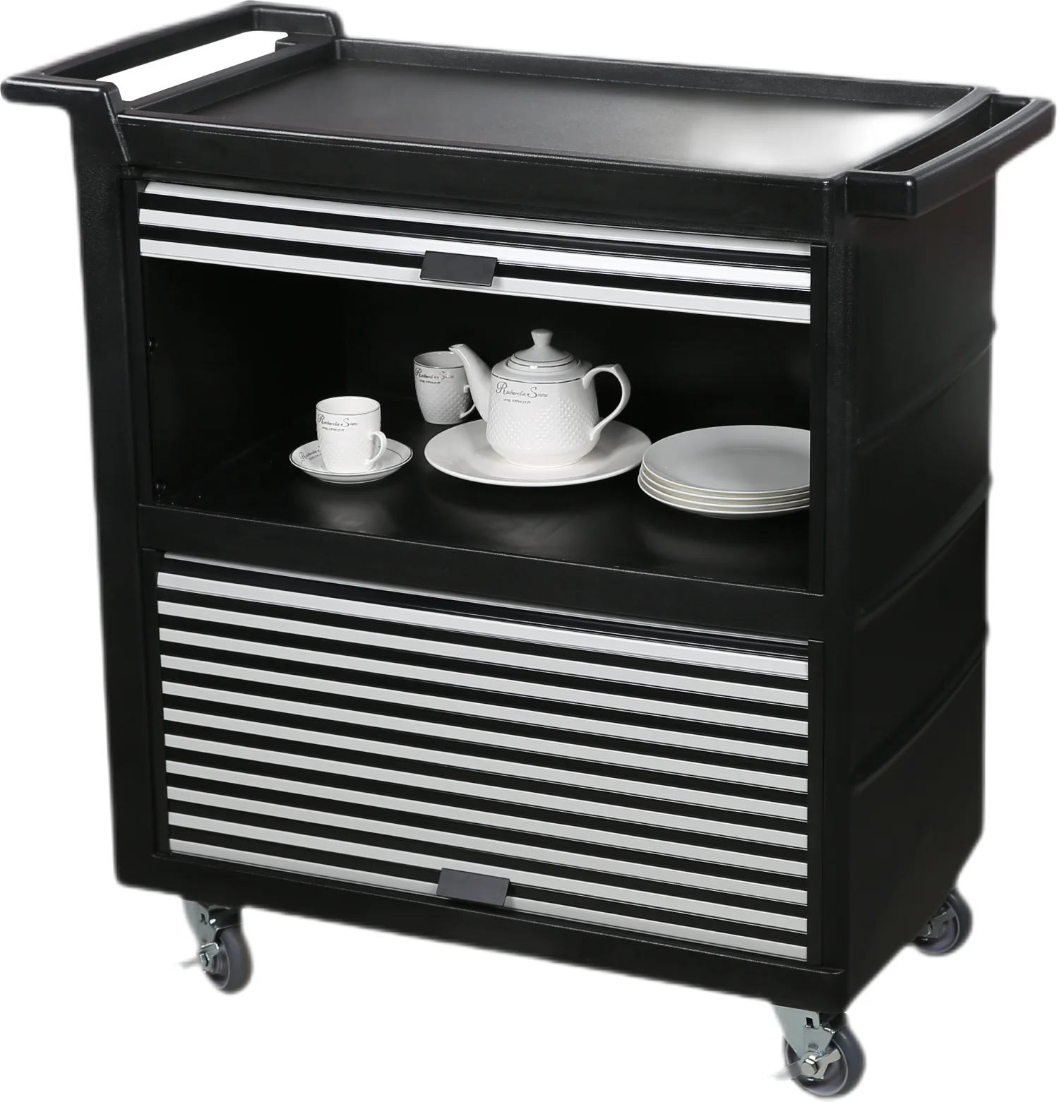 

Wholesale Cheap Price Complete Closure Commercial Dining Trolley Dining Service Trolley