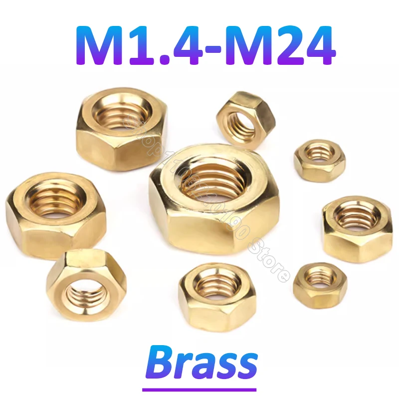 

1-30pc DIN934 Solid Brass Copper Hex Hexagon Nut for M1.4 M1.6 M2 M2.5 M3 M4 M5 M6 M8 M10 M12 M14 M16 M18 M20 M22 M24 Screw Bolt