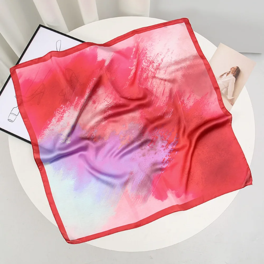 

Graffiti Color Women Head Scarf Printed Soft Large Square Scarf Breathable Versatile Stylish Silk Scarves Summer Accessories