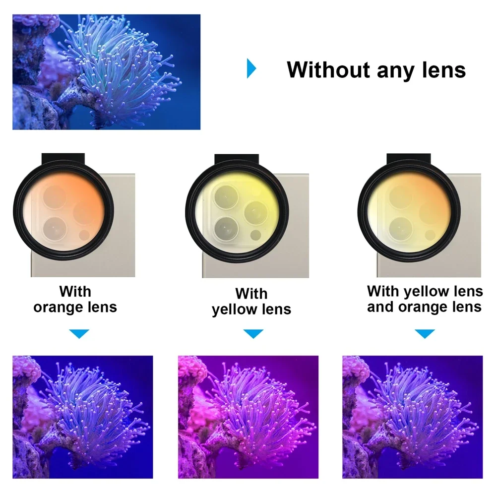 Aquarium Coral lenses 52mm Fish Tank Marine Salt water Sea Water Coral Reef Iphone Camera Filters Macro Aquatic Terrarium