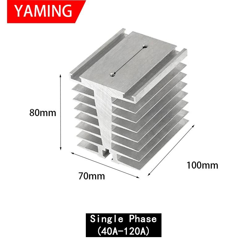 Solid State Relay Radiator Heat Sink Base SSR 10-200A Single/Three Phase Aluminum Accessory