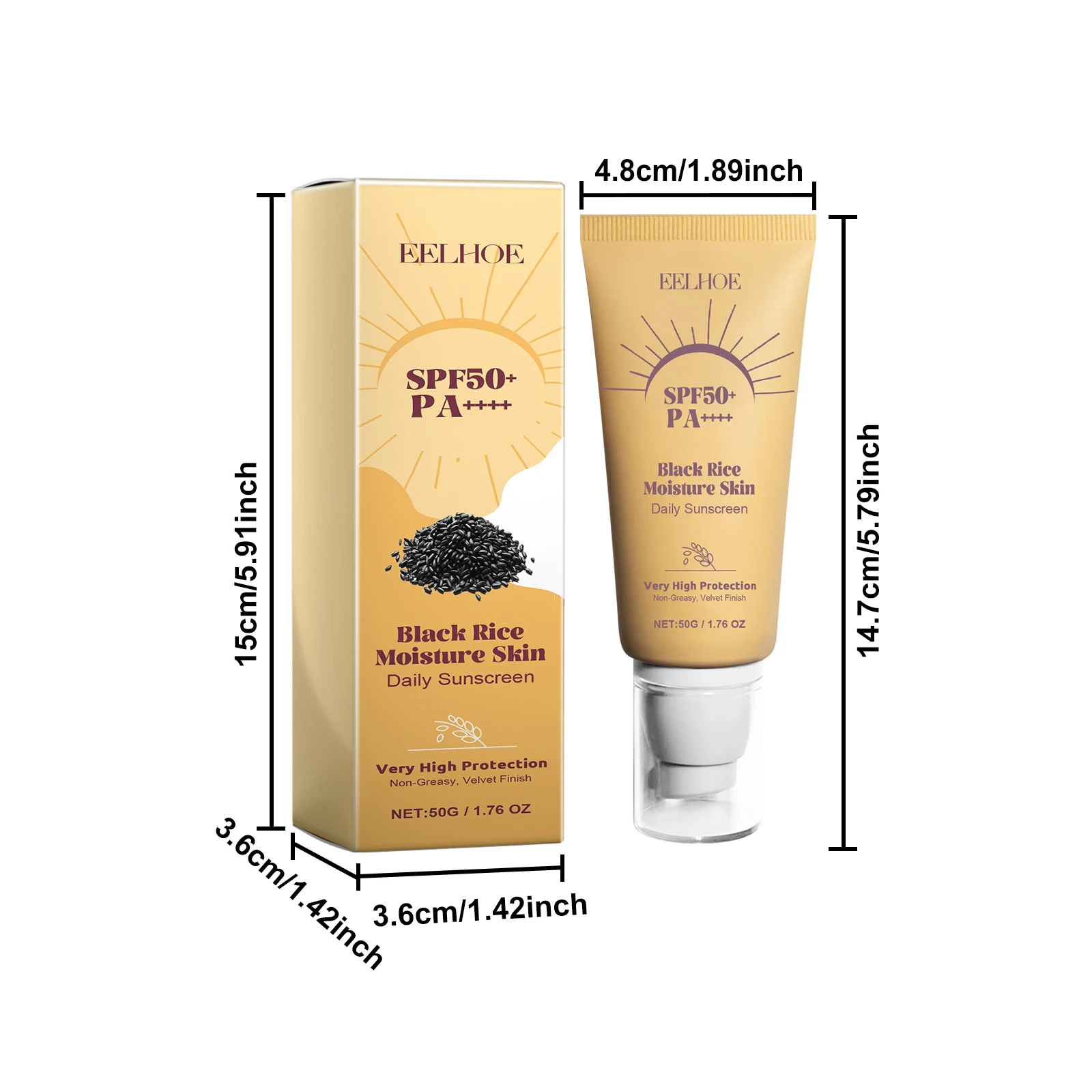 La crème hydratante et protectrice au riz noir estule les rayons UV, hydrate, rafraîchit, éclaircit et fournit une protection