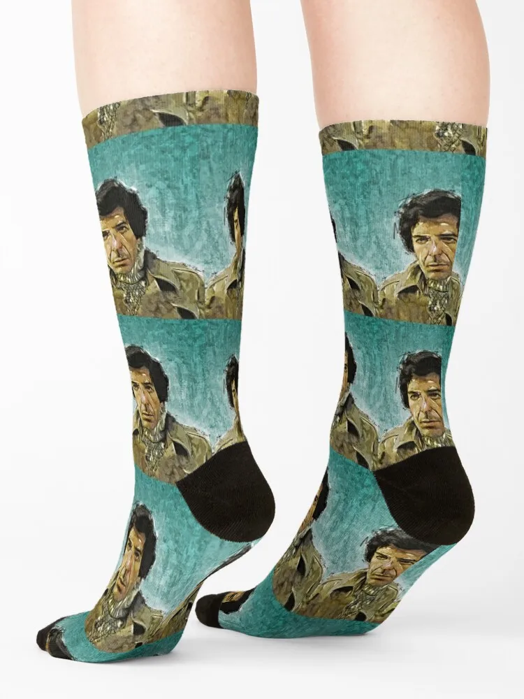 ليونارد كوهين - جوارب بتصميم فني لأسطورة الموسيقى للأطفال، جوارب ثلجية جديدة للنساء والرجال #4