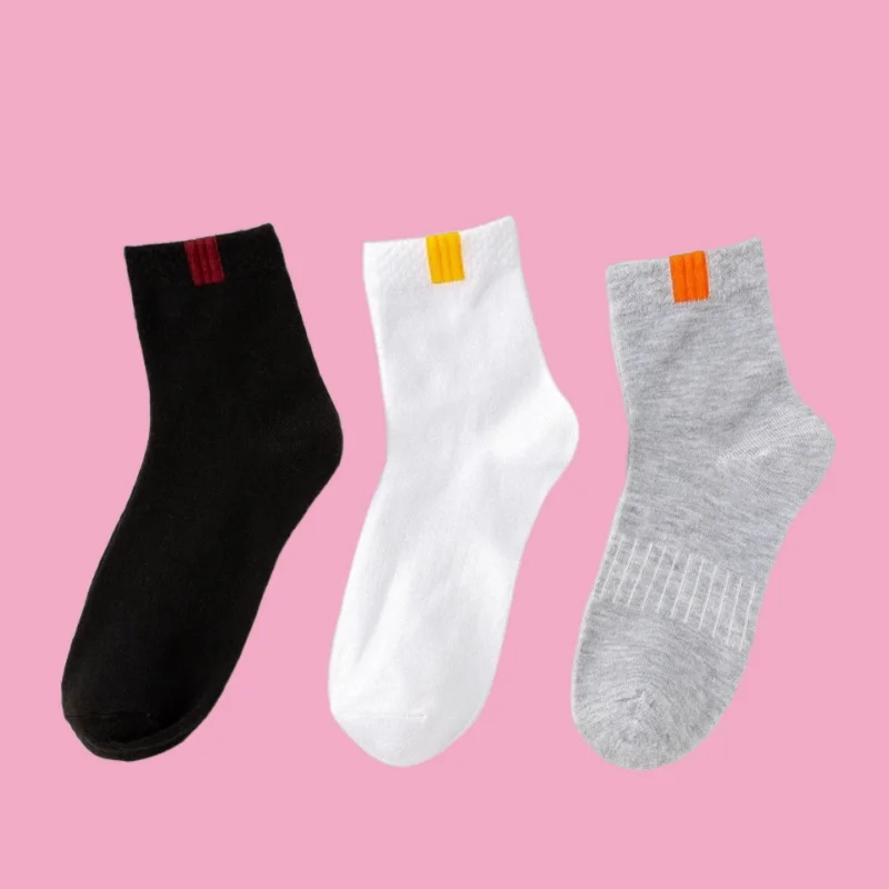 5/10 Pairs Men's Fashion Sports Cotton Socks Comfortable Waist Tied Sports Socks Sweat-absorbing Breathable Casual Socks