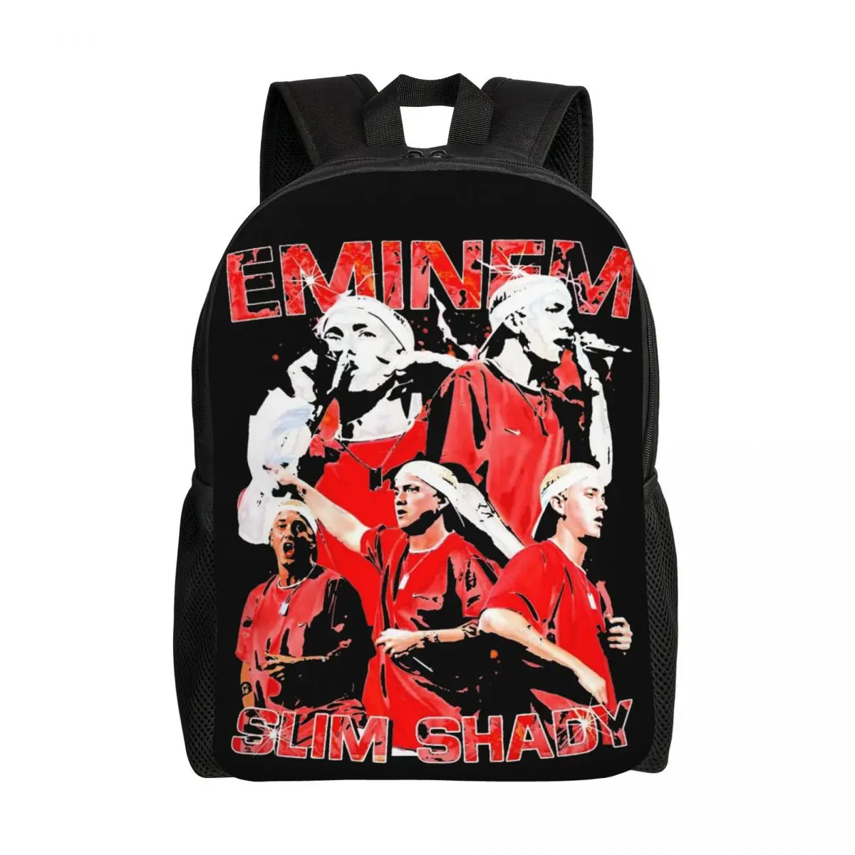 Famous Rapper Eminem Rock Backpack Boy Breathable Backpacks Polyester Cool High School Bags Travel Custom Rucksack