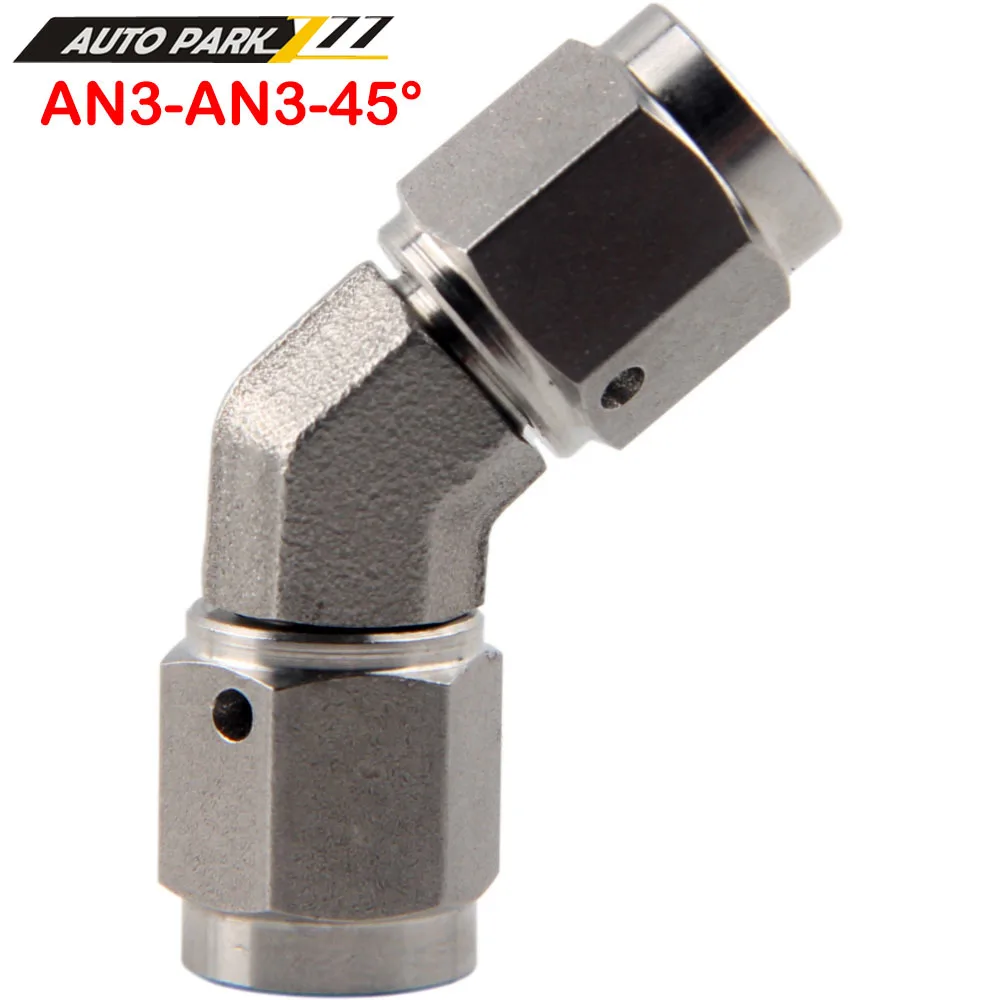 AN3 45 90 degree Hose Stainless Steel Straight Brake Swivel PTFE Hose Ends Female Fitting Adapter Car Engine Part