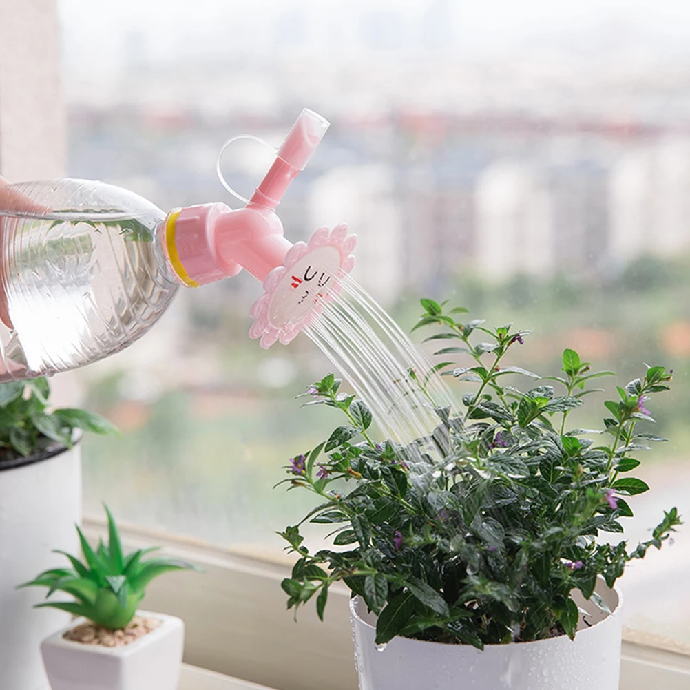 

6pcs Watering Sprinkler Plastic Bottle Spout for Mini Plants Flowers Lightweight Durable Cartoon Design Easy Install Gardening